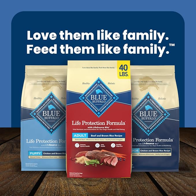 Blue Buffalo Life Protection Formula Beef Adult Dry Dog Food, 40 lb | Real Beef #1 Ingredient, Supports Immunity with Antioxidant-Rich LifeSource Bits, Promotes Healthy Muscle Development