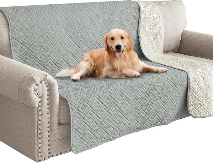2026 Waterproof Bed Sofa Blanket (52"x82") Comfy Couch Sofa Mat for Dog Pets with Anti-Slip Back, Universal Incontinence Lightweight Liner Pad for Furniture Car Picnic etc Durable Washable, Light Grey