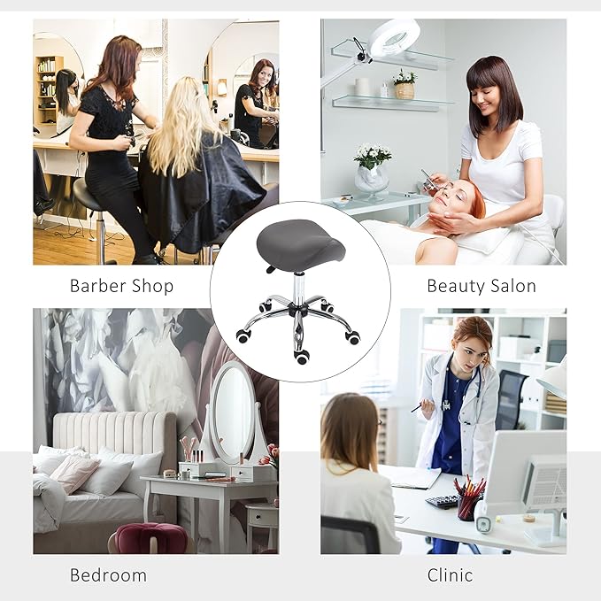 Saddle Stool Rolling Chair for Medical Massage Salon Spa Drafting,Adjustable Height Hydraulic Stool with Wheels for Tattoo Massage Nail-Tech