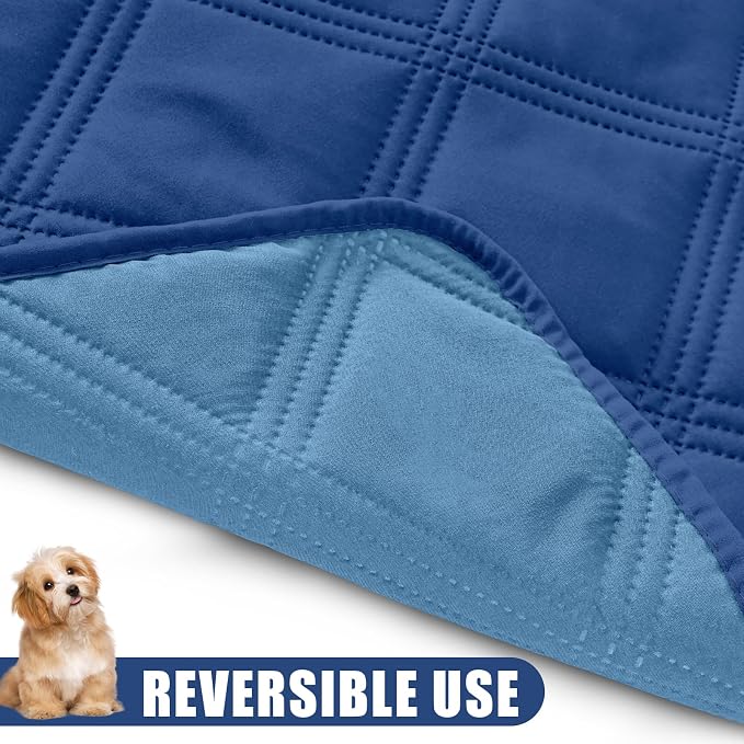 Smiry Waterproof Dog Bed Cover, Reversible Pet Blanket for Sofa Couch | Soft Washable Dog Blanket, Leakproof Couch Cover for Dogs Cats & Furniture Protection, 40x70, Navy/Blue