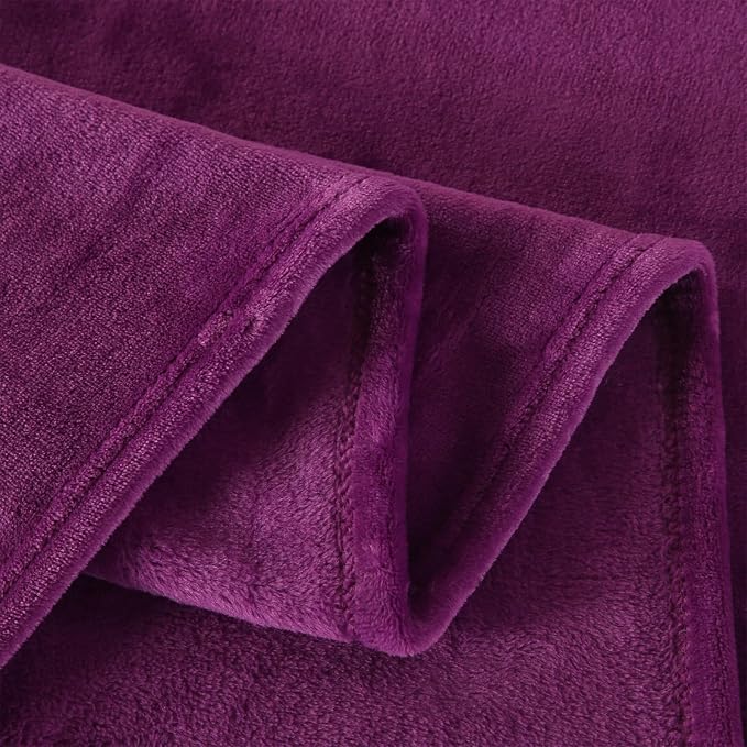 TASTHROW Purple Throw Blanket 50x60 Inches | Soft PlushCozy Fleece Flannel Throw Blanket, Lightweight Warm Throws for Bed, Couch, Bedroom and Living Room, All Seasons