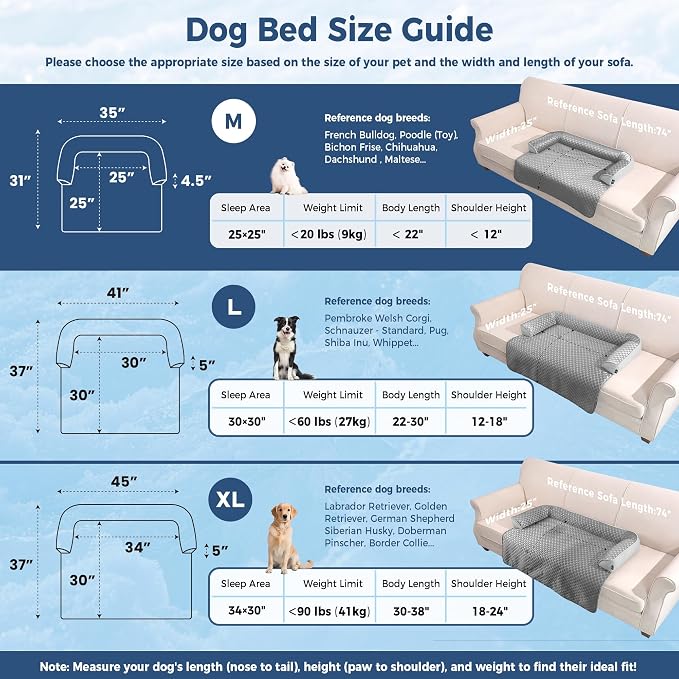 Medium Dog Cooling Bed for Sofa, 35x31 Inch Pets Couch Cover Mat | Waterproof & Easy Clean & Non-Slip Bottom & Non-Gel, Washable Dogs Summer Couch Pad For Indoor & Outdoor, Cooling Grey
