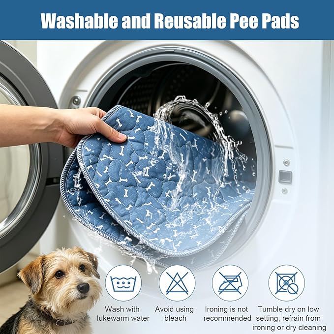 Puppy Pee Pads with Pheromones,Washable and Reusable Pee Pads for Dogs,Waterproof and Leak-Proof,Non-Slip Base Training Pads Suitable for Home,Travel and Dog Crates(Yellow Bone,S:23.6*15.7in)