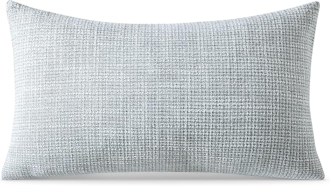 OTOSTAR Linen Throw Pillow Cover Set of 1 Decorative Lumbar Pillowcases Cushion Covers 16x24 Inch for Home Decor Sofa Bedroom Car 40 x 60CM Blue Grey