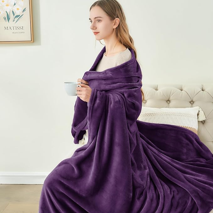 BEDELITE Fleece Blanket Soft Plush Throw for Couch Purple 50"x70" | Ultra Soft Fleece, Plush Microfiber, Lightweight Warmth, All Season Comfort, Fade Resistant, Machine Washable, Couch Sofa Bed