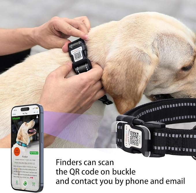 Dog Collar for Large Dogs with Smart QR Tags
