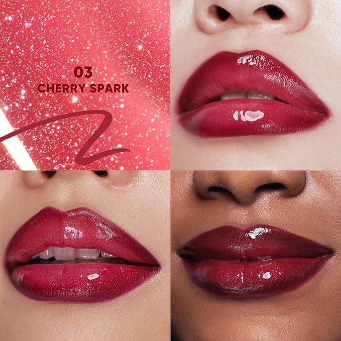 JUDYDOLL Peel Off Stain and Plumping Oil Duo - Long-Lasting Lip Stain with 3D Plumping Gloss, Hydrating and Non-Sticky Formula, Macaron-Inspired Lipstick (#03 Cherry Spark)