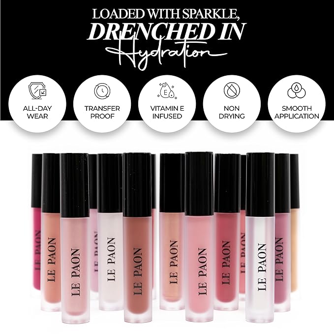 LePaon Cosmetics Pout Cloud Lipgloss – Long-wear, Transfer-Proof Matte Lipstick with High Pigment Payoff – Infused with Vitamin E for Extended Hydration (Fiery Punch)