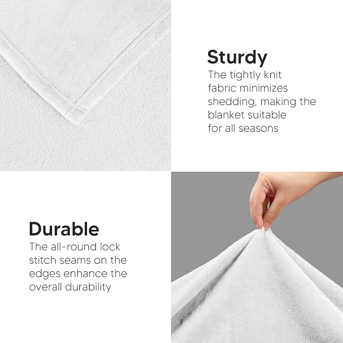 Utopia Bedding Ultra Soft Fleece Bed Blanket King Size White (90x102 Inch) | Microfiber Plush Warm Lightweight Breathable Cozy Blanket Anti-Static, All Season Use, Gift for Women and Men
