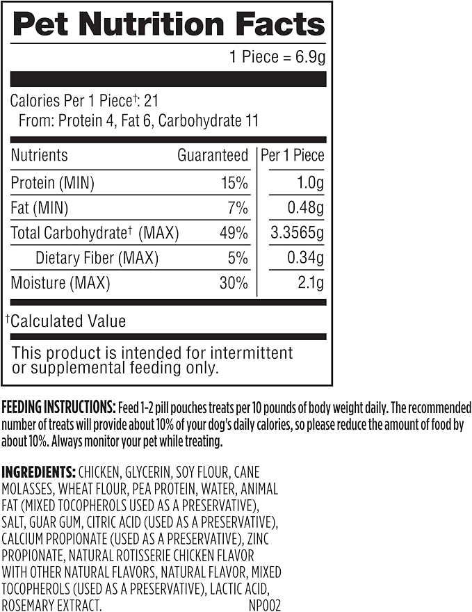 Milk-Bone Pill Pouches Dog Treats with Real Chicken, 30 Count Bags (Pack of 4)