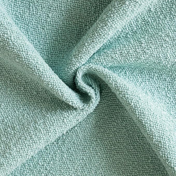 Foindtower Pack of 2 Textured Boucle Throw Pillow Covers Accent Solid Decorative Pillow Cases Cozy Woven Couch Cushion Case for Chair Sofa Bedroom Living Room Home Decor 20x20 Inch Aqua Blue