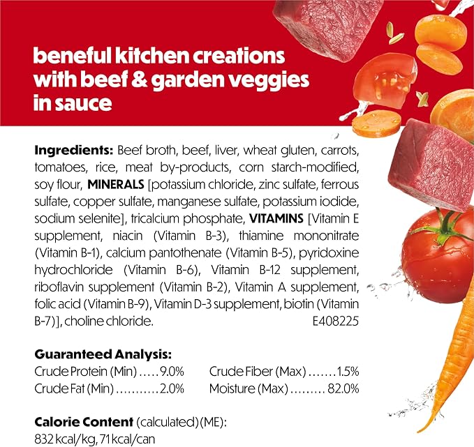 Beneful Purina Kitchen Creations with Beef and Garden Veggies in Sauce Wet Dog Food - 3 oz. Cans,(Pack of 24)