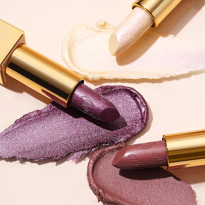 Oulac Purple Lipstick for Women with Metallic 3D Shine Lightweight Hydrating Formula, High Impact Lip Color, Vegan & Gluten Free Beauty, Full Coverage Lip Makeup, Virtual Violet(22)