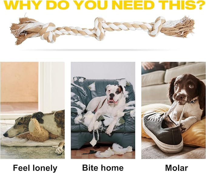 Fida Dog Rope Toys for Medium Large Dogs, Chew Toys for Aggressive Chewers
