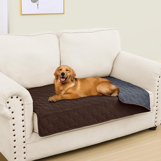 Smiry Waterproof Dog Bed Cover Blanket, Reversible Pet Blanket | Soft Reversible, Washable Leakproof Cats Dogs Couch Cover for Sofa, Couch, Furniture (30x53 Inch)
