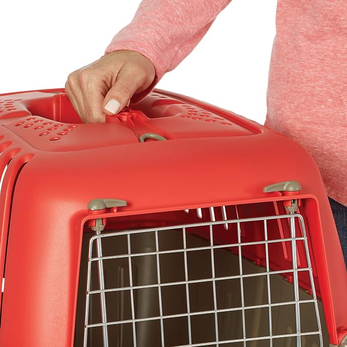 Midwest Homes Spree Travel Carrier 24-Inch Hard-Sided Dog & Cat | Hard-Sided Pet Carrier, Steel Door, Ventilated Design, Locking Tabs, Easy Assembly
