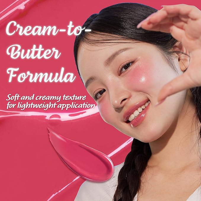 TOUCH IN SOL In My Heart Stick Blush (#Punch Pink) - Pink Cream Blush Stick for Korean Makeup, Lip & Cheek Multi-Use, Blendable Milk Blusher for Dewy Glow, Kbeauty (0.21 Oz)