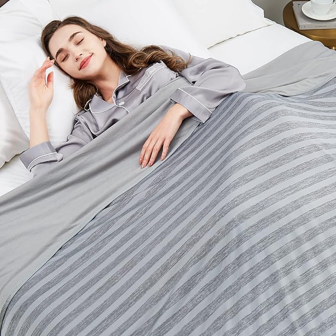 Guohaoi Cooling Blanket for Hot Sleepers and Night Sweats 60"x90" Full Size | Arc-Chill Q-Max >0.5 Cool Fiber,100% Oeko-Tex Certified Lightweight Summer Blanket for Travel/Outdoor Ultra Cold Breathable