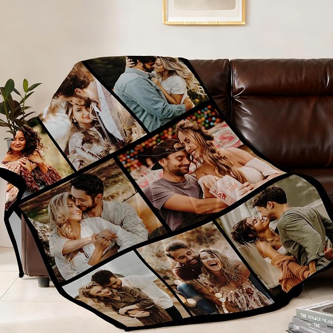 Ship Next Day, Custom Blanket with Picture Customized Photo Blankets Customize, Customizable Blanket, Personalized Christmas Funny Gifts for Couple, Girlfriend, Boyfriend, Mom, Dad, Wife, Husband