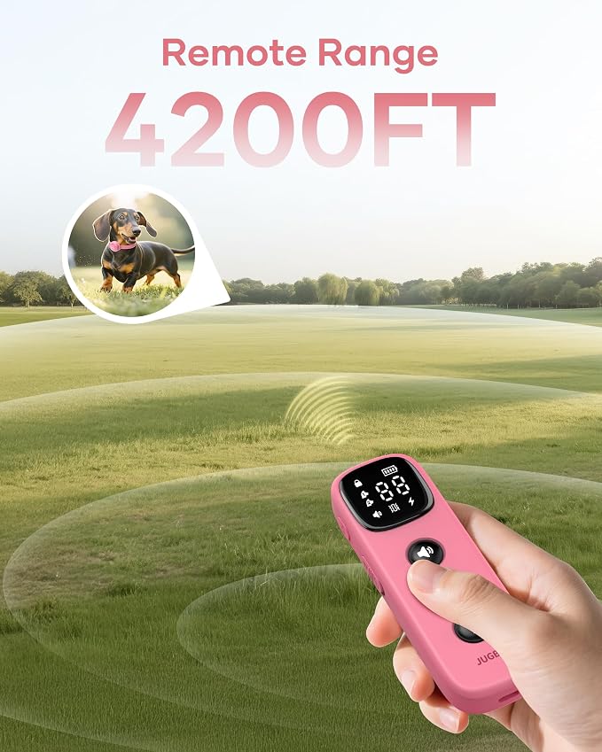 Shock Collar for 5-30lbs Mini Small Dogs,4200FT Range,Pink | Dog Training Collar with Remote,IPX8-Waterproof Rechargeable E-Collar with Beep, Vibration, Safe Shock,Security Lock
