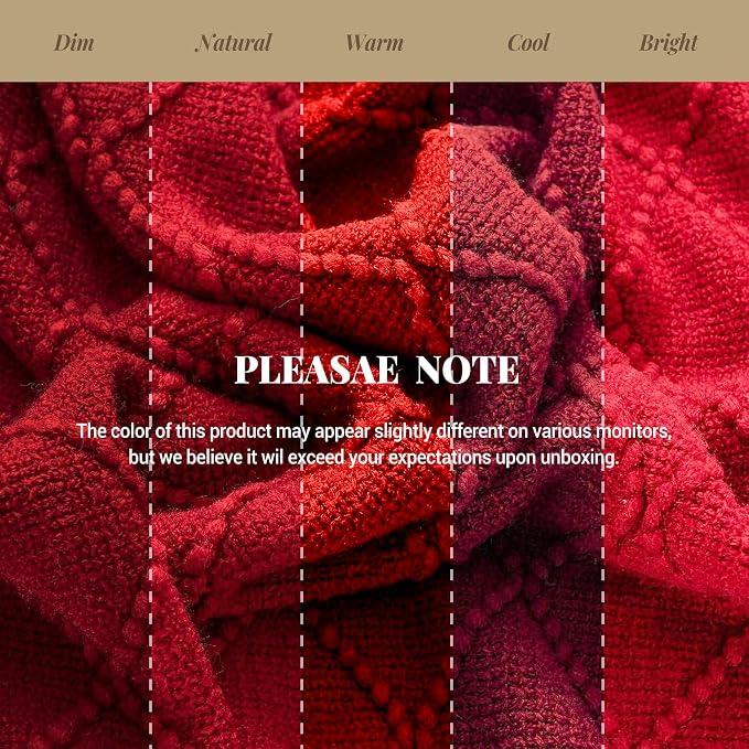 BATTILO HOME Christmas Decor Red Throw Blanket for Couch, Boho Bed Throws for Foot of Bed, Decorative Red Throws for Sofa Living Room, 50"x60" | Boho Throw Blanket for Foot of Bed, Decorative Knit Red Throw for Sofa Living Room