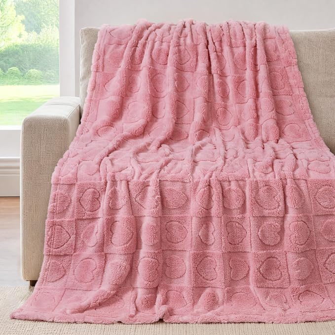 Luciphia Small Dog Blanket Washable Pet Bed Cover Soft Fluffy Puppy Blanket with Premium Fleece 300GSM Cozy Calming Cat Blankets for Indoor Cats Pink 57x40 inch | Pink Blanket Washable for Medium/Large Dogs, Cute Cover on Bed Couch Crate Car, Puppy Ess...