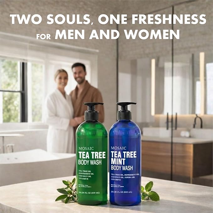 AnatoliaDaphne Tea Tree Body Wash and Shower Gel with Vitamin E for Jock Itch, Eczema, Ringworm, Body Odor, Body Wash Women & Men with Added Body Oils,LARGE 20.2 FL Oz Bottle (Tea Tree, Pack of 3)