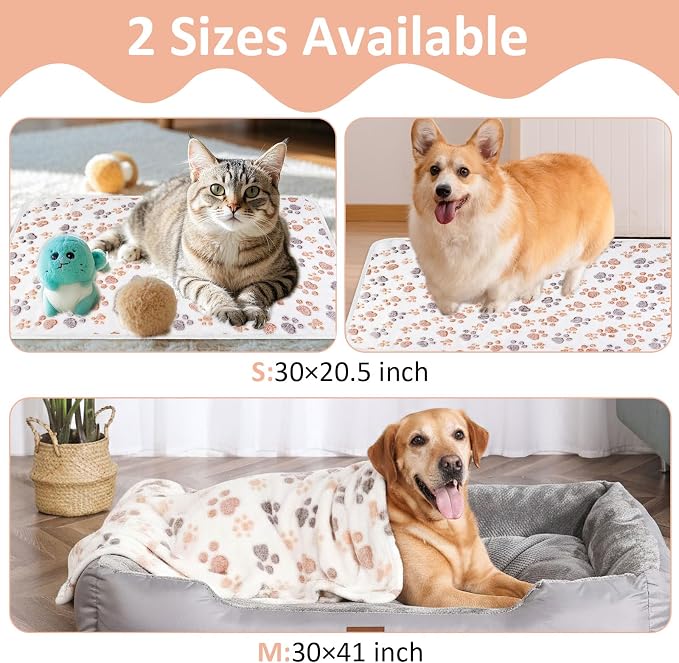 Dog Blankets for Medium Dogs, Cat, Premium Soft Dog Blankets for Small Dog | Washable, Puppy Blanket Dogs Essentials for Puppies (1, White, 41" x 30")