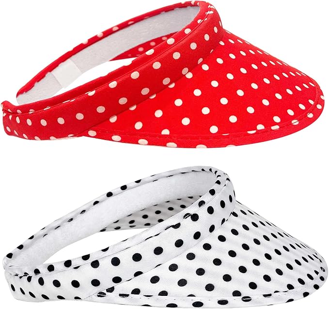 2 Pack Sun Visor Hats Women Men Clip On Wide Brim Visors Hat Outdoor Sports Golf Beach Travel Tennis Caps