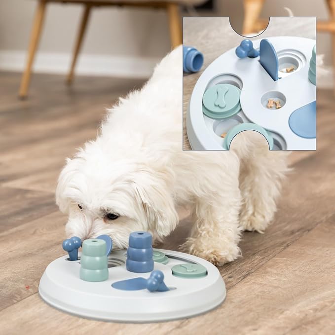 TRIXIE Flip Board Dog Activity Interactive Toy, Level 2 Food Puzzle Game, Brain Teasing Treat Dispenser, IQ and Mental Development Toy for Smart Dogs, Enrichment Toy for Boredom Busting | Challenging strategy game for mental stimulation and slower feed...