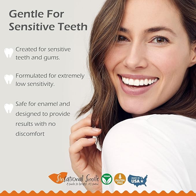 Sinsational Smile Pre-Filled Teeth Whitening Trays, 14 Trays (7 Treatments) - Safe, Fast, Simple, Effective, Removes Stains, No Sensitivity, Enamel Safe, for Sensitive Teeth & Gums