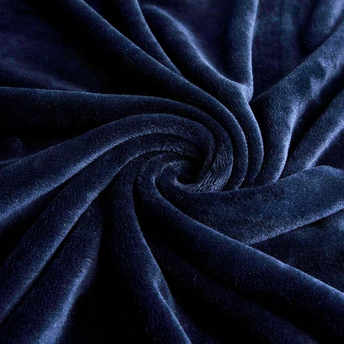 TASTHROW Navy Throw Blanket 50x60 Inches | Soft Plush Cozy Fleece Flannel Throw Blanket, Lightweight Warm Throws for Bed, Couch, Bedroom and Living Room, All Seasons