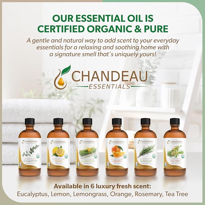 100% Pure Organic Essential Oil, Pure Orange Essential Oil for Aromatherapy, Soap Making, Candles, Laundry, Perfume, Cleaners or Diffusers - Large Amber Glass Bottle, 16 oz.