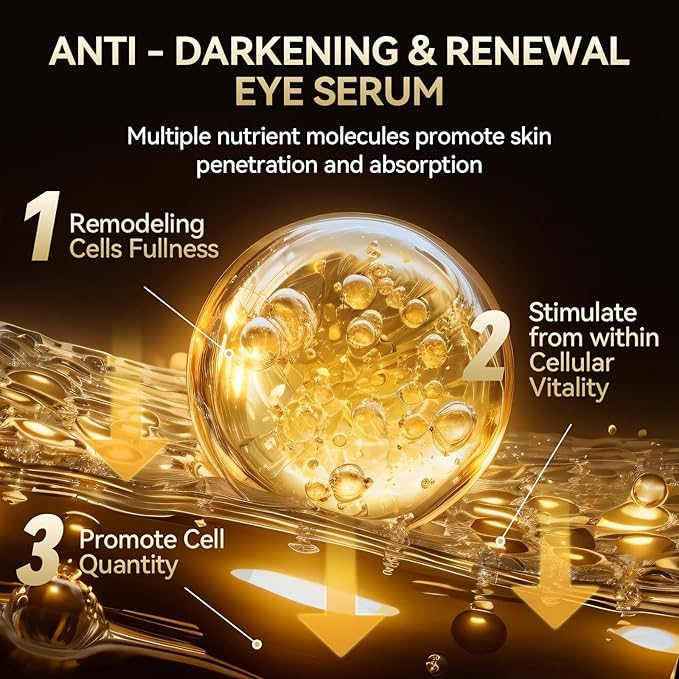 BREYLEE Renewal Eye Serum for Puffy Eye Bags Fine Lines Dark Circles Wrinkles, Anti-Puffiness & Fading Fine Lines, with Coffine Niacinamide Polypeptide