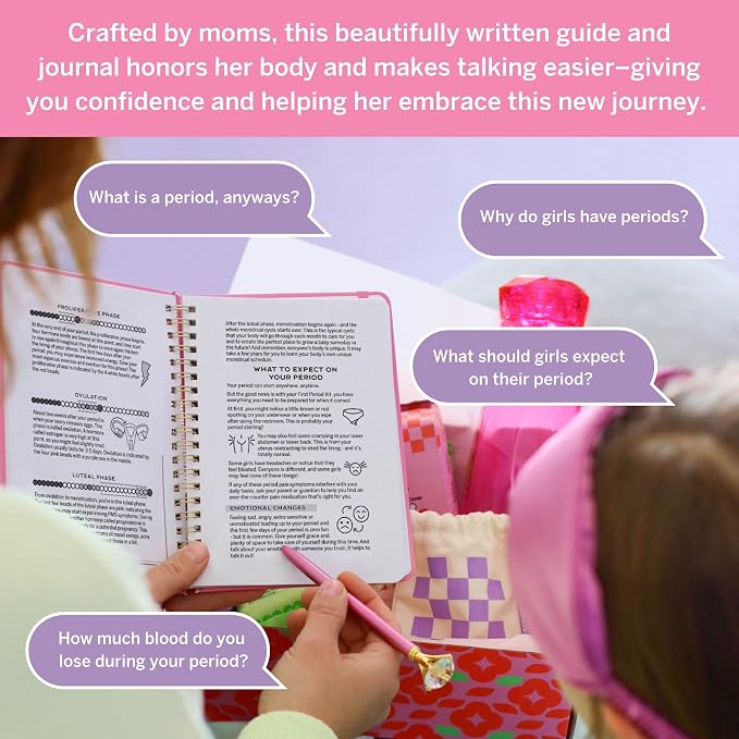 First Period Kit for Girls 9-12 - Ranked 1 for Comfortable & Organic Teen Pads - Tween Girls Trendy Stuff & Teen Girls Gifts - Biodegradable Absorbent Pads - Thoughtfully Designed for Tweens