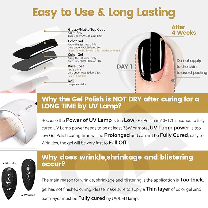 YTD Likomey Black Gel Nail Polish,15ml Salon Home DIY Manicure and Pedicure Fall Winter Soak Off UV Color Varnish,CS451