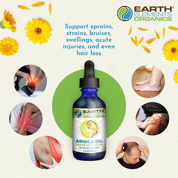 Arnica Oil - with Sunflower Seed Oil, Skin Routine for Post Surgery and After Care, Infused Herbal Extract for Face, Body, Muscle Application1 fl oz