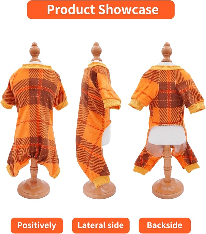 PET SHOW 4 Pack Plaid Fleece Dog Pajamas Warm for Extra Small Dogs | Soft stretchy dogs onesies,boy girl pjs with sleeve,holiday jumpsuit costume for small pets cats,XS