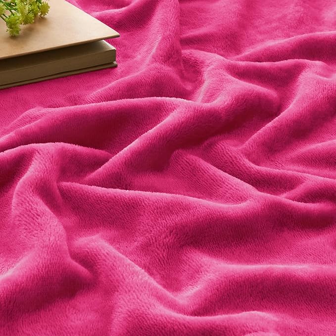 BEDELITE Fleece Blanket Soft Plush Twin Size Blanket Hot Pink 60"x80" | Ultra Soft Fleece, Plush Microfiber, Lightweight Warmth, All Season Comfort, Fade Resistant, Machine Washable, Couch Sofa Bed