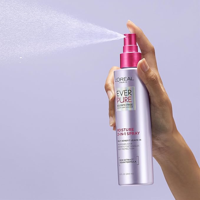 L'Oreal Paris 21-in-1 Leave In Conditioner Spray, Sulfate Free, Vegan, EverPure 6.8 fl oz