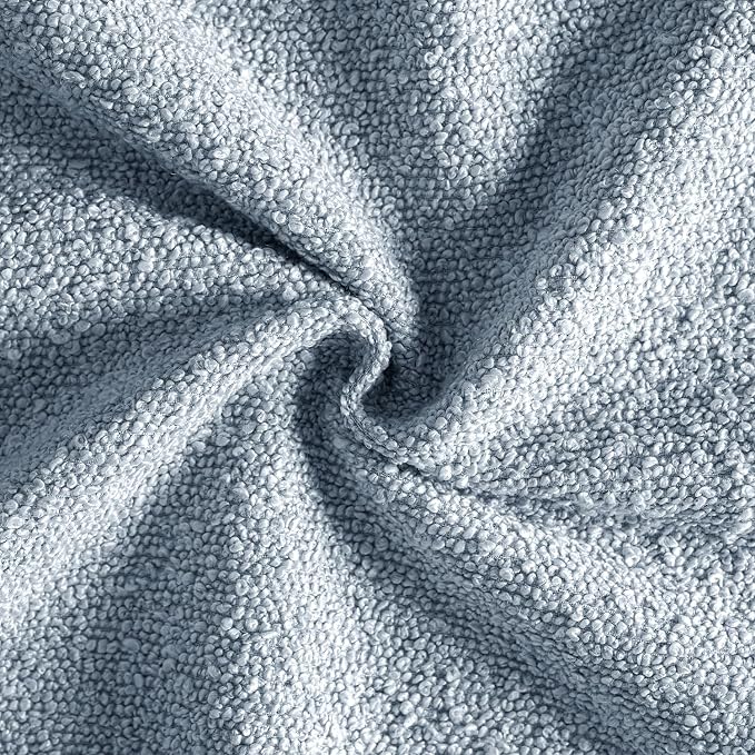 MIULEE 24x24 Decorative Euro Sham Boucle Couch Pillow Covers Sky | Set of 2 Textured Neutral Throw Pillow Covers, Accent Solid Pillowcases, Sofa Living Room Home Decor