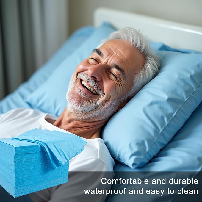 100 Pack 31" x 71" Disposable Non-Woven Massage Table Bed Covers - 2-Ply Waterproof Spa Sheets for Facial, Tattoo & Waxing. (blue 100pc)