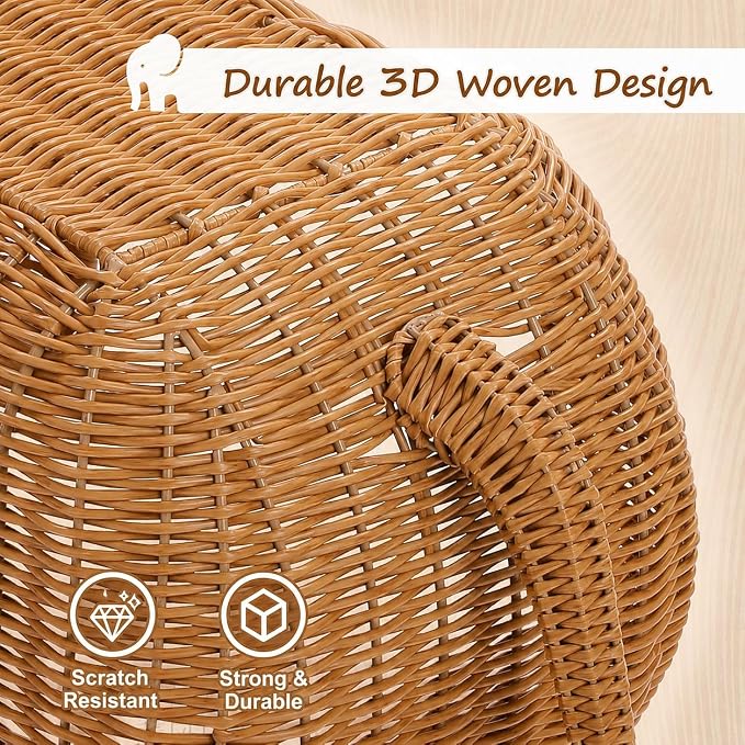 MUTTROS Elephant Cat Condo Bed, Woven Cat House | Indoor cat homes; Cats, small dogs and rabbits; Designed for large cats