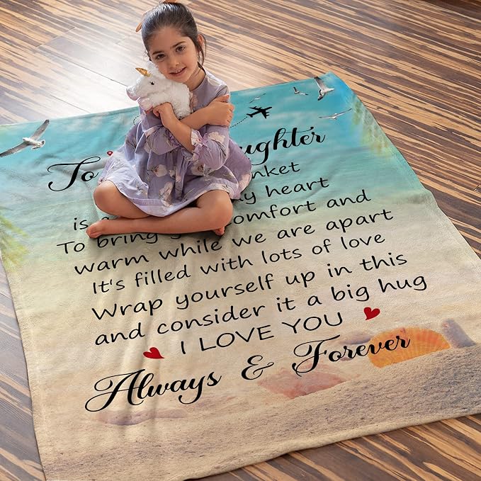 Daughter Gifts from Mom and Dad – to My Daughter Blanket, Thoughtful Mothers Day, Birthday, or Graduation Gift, Best Gift Idea for Her, Soft and Cozy Throw Blanket 50x60 Inches