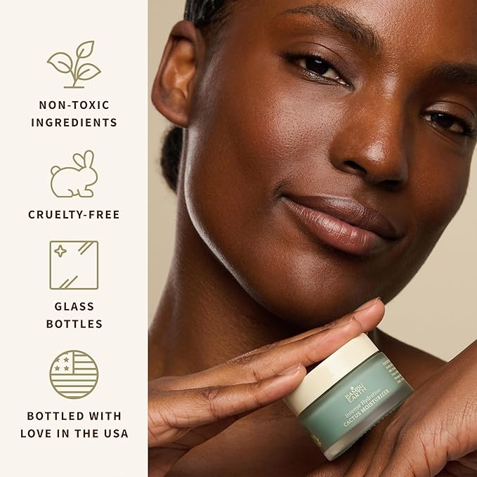 BAMBU EARTH Intense Hydration Cactus Face Moisturizer - Deeply Hydrate with Pressed Serum Formula - Skincare to Soften Texture, Balanced Complexion for Healthy-Looking Glow - .8 oz net wt.