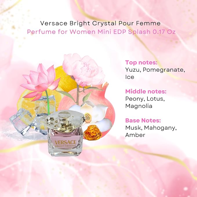 Versace Bright Crystal Pour Femme Perfume for Women Mini EDP Splash 0.17 Ounce