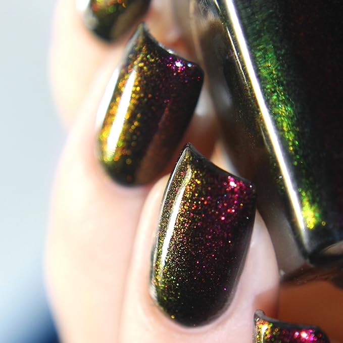 ILNP Lights Out - Rich Black Shimmer Nail Polish