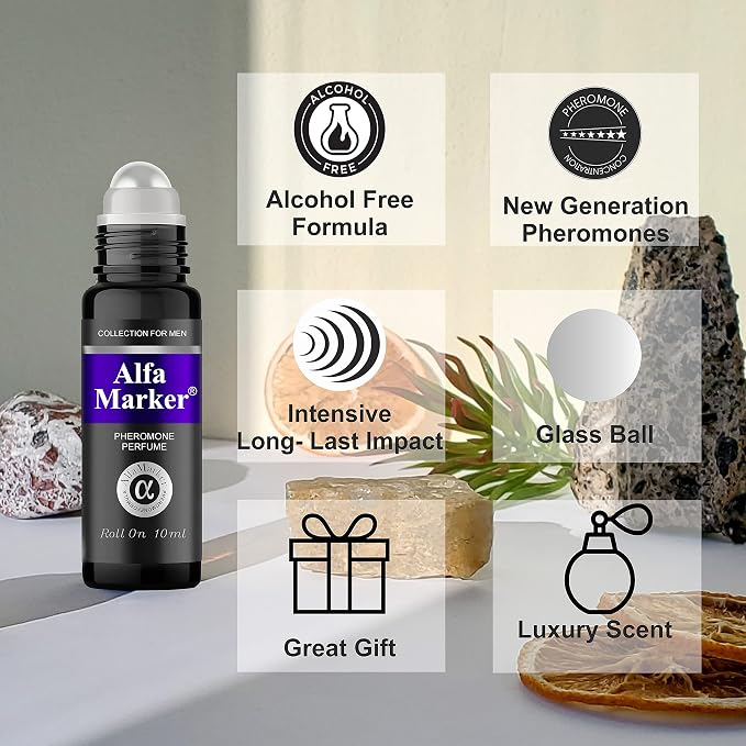 Pheromone Cologne for Men Oil Roll On 10 ml. Pheromones Perfume for Men. Travel Size Mens Cologne. Long Lasting Fragrance
