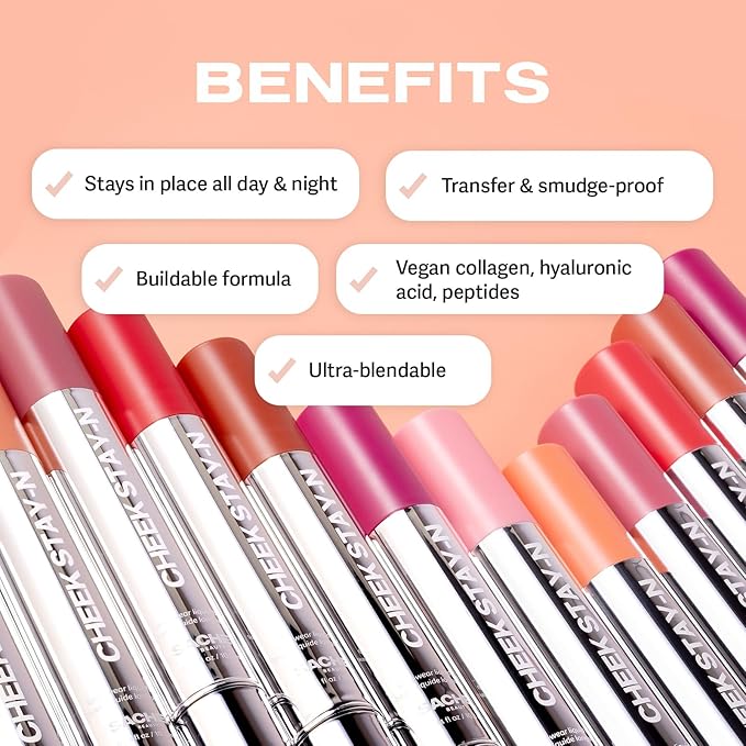 Sacheu Cheek STAY-N Liquid Blush for Cheeks — High Pigment, Buildable, Lightweight Cream Blush for Dewy & Radiant Flushed Cheeks — Long-lasting & Cruelty Free, I'm Bold