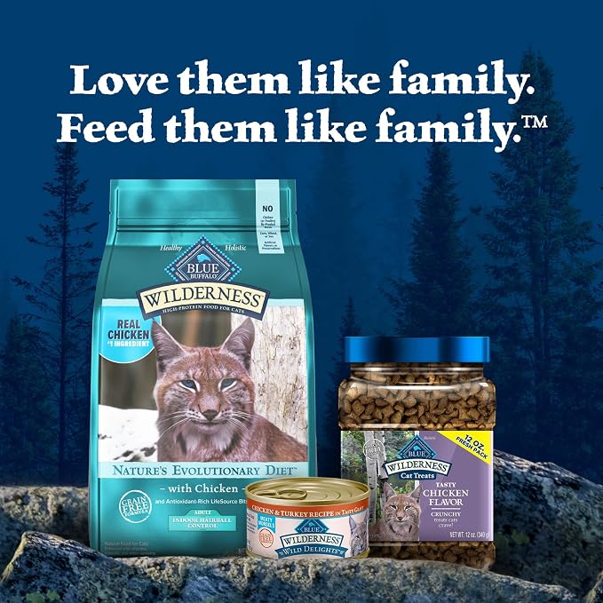 Blue Buffalo Wilderness Chicken Indoor Hairball Control Dry Cat Food, 5 lb | Real Chicken #1 Ingredient, High Protein & Grain-Free Recipe, Promotes Healthy Digestion